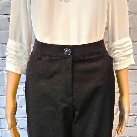 KIM ROGERS - cotton blend cropped black capri pants - Picture 4 of 8